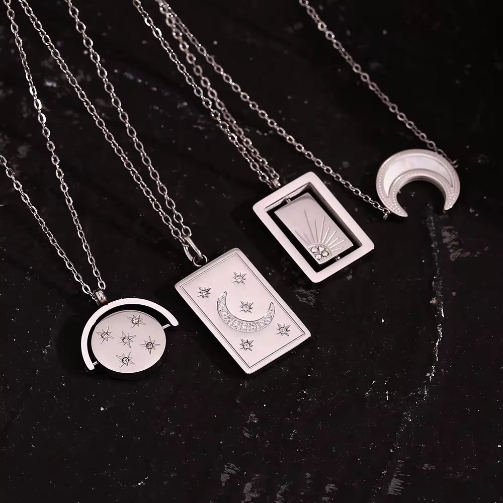 Wholesale Fashion Gold Plated Necklace Set Tarnish Free Jewelry Enamel Stainless Steel Pendant Necklace My Store