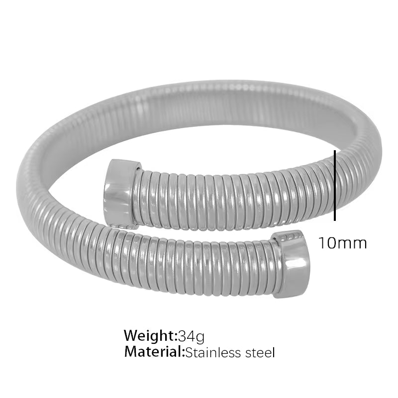 JEWELRY SZ43-4 Hot Selling Stacking Fashion Opening Adjustable Bracelet Stretchy Snake Bone Chain Bangle My Store