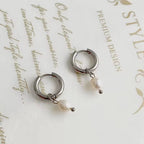 Classic 18K Gold Plated Natural Pearl Drop Earrings Waterproof Stainless Steel Pearl Huggie Earrings My Store