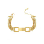 Fashion Bracelet Bangle 18 K Gold Plated Stainless Steel Jewelry Metal Clasp Cuban Bracelet for Girls My Store