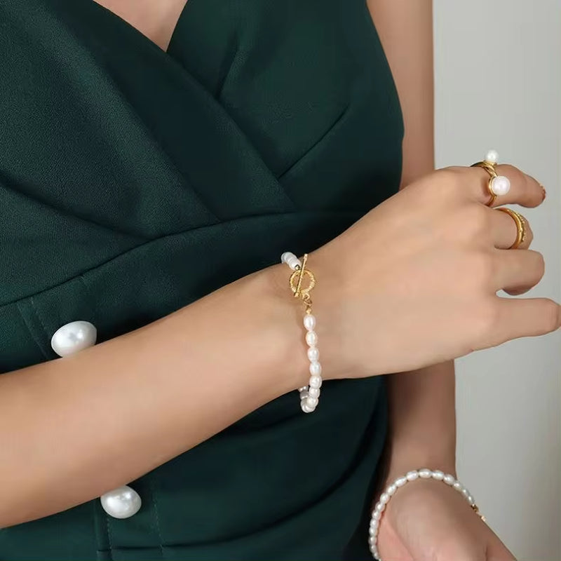 18K Gold Stainless Steel OT Buckle Fresh Water Jewelry Women Dainty Natural Freshwater Pearl Necklace for Women My Store