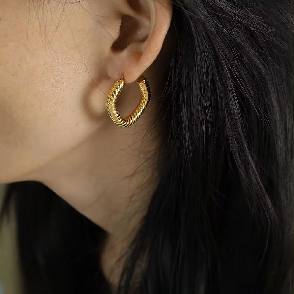 JEWELRY EH18 New Wave Square Earrings Personalized French Light Luxury Retro Chic Earrings My Store