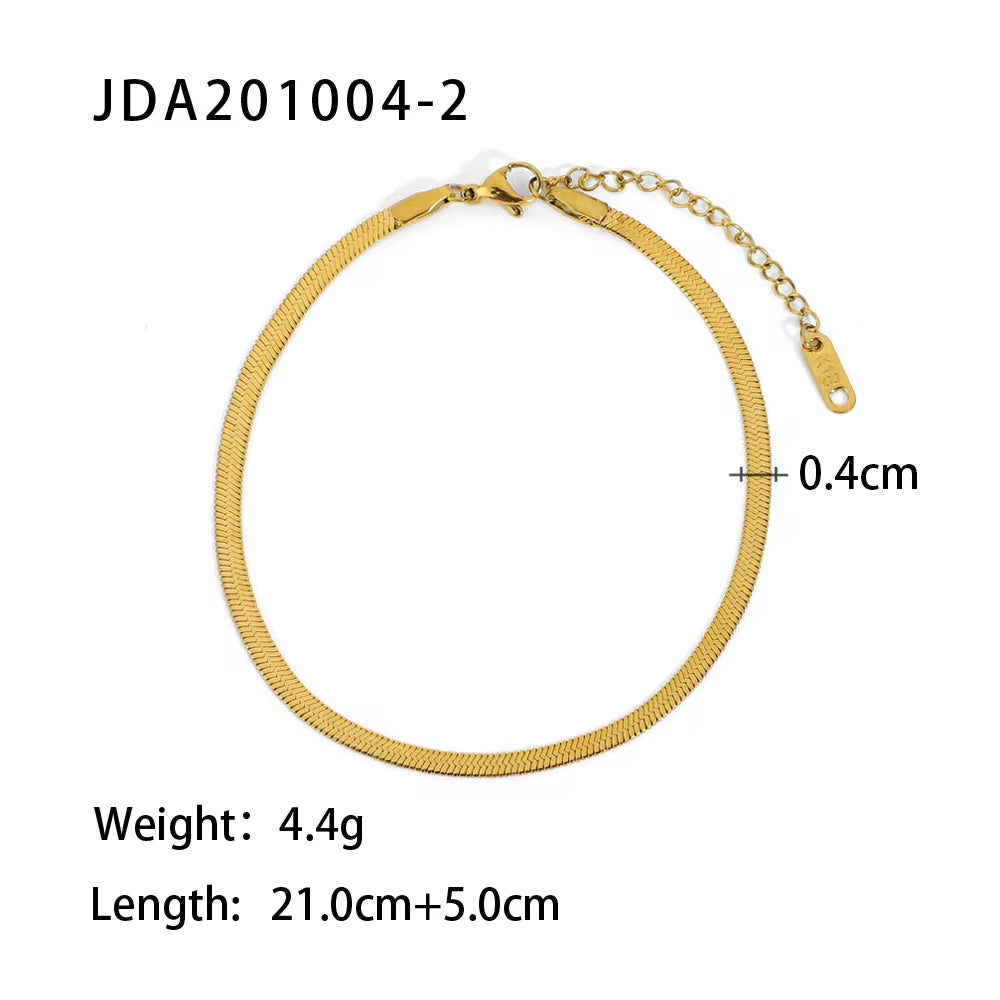 Dainty 18K Gold Plated Stainless Steel Simple Jewelry Gift Waterproof Chain Cross Double Layer Daity Anklet for Women My Store