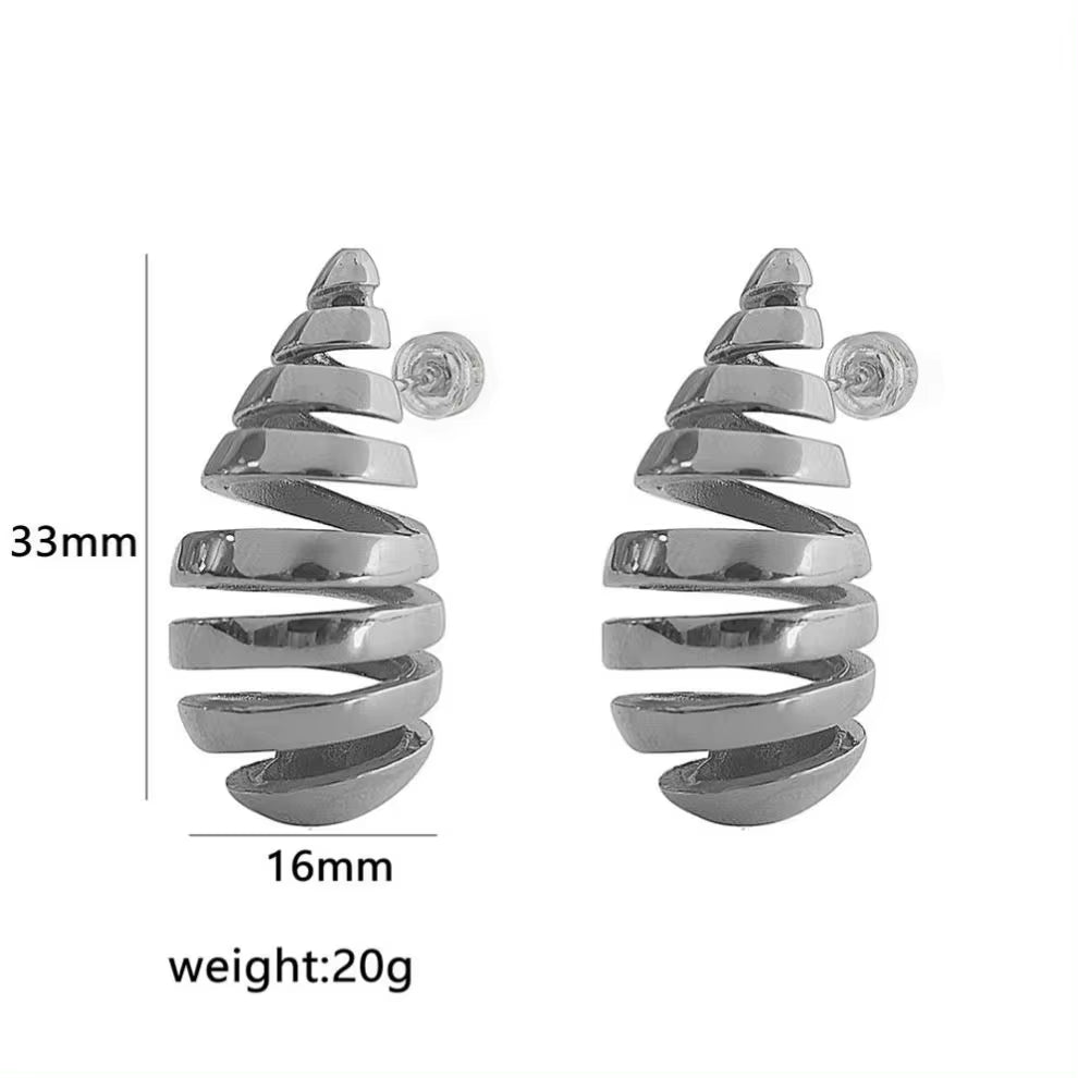 JEWELRY EH52 Water Drop Earrings Stainless Steel 18K Gold Plated Earrings Cow Horn Bags Earrings for Women My Store