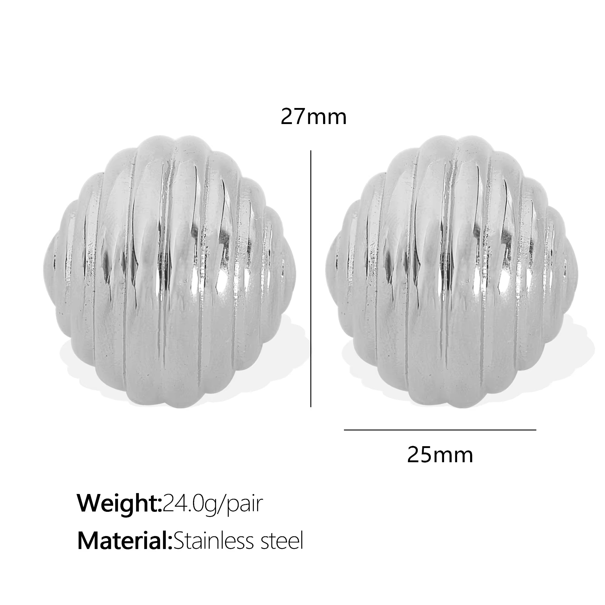 JEWELRY New Simple Irregular Geometric Earrings Vertical Pleated Hollow Half Circle Earrings My Store