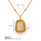 JEWELRY XL94-EH286 French Fashion Cat'S Eye Pendant Necklace Earrings Women Jewellery Set Gold Plated 18K My Store