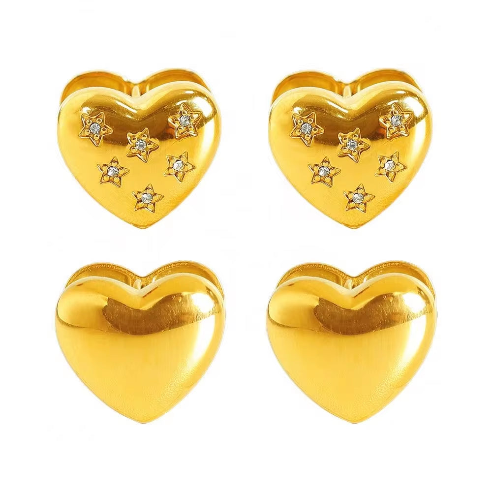 JEWELRY EH87-8 Love Ear Clips Delicate Ear Environmental Protection Colour Rhinestone Glossy Earrings for Women My Store