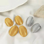 JEWELRY EH186 French Multi-Layer Pleated Openwork Textured Stainless Steel Earrings Tide My Store