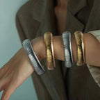 JEWELRY SZ02 New Stretch Circle Bangles Stainless Steel 18K Gold Plated Fashion Bangles My Store