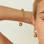 Drop Shipping Ins Ball Pendant Ring Earrings Necklace Stainless Steel Gold Plated Jewelry Accessories Set for Women My Store