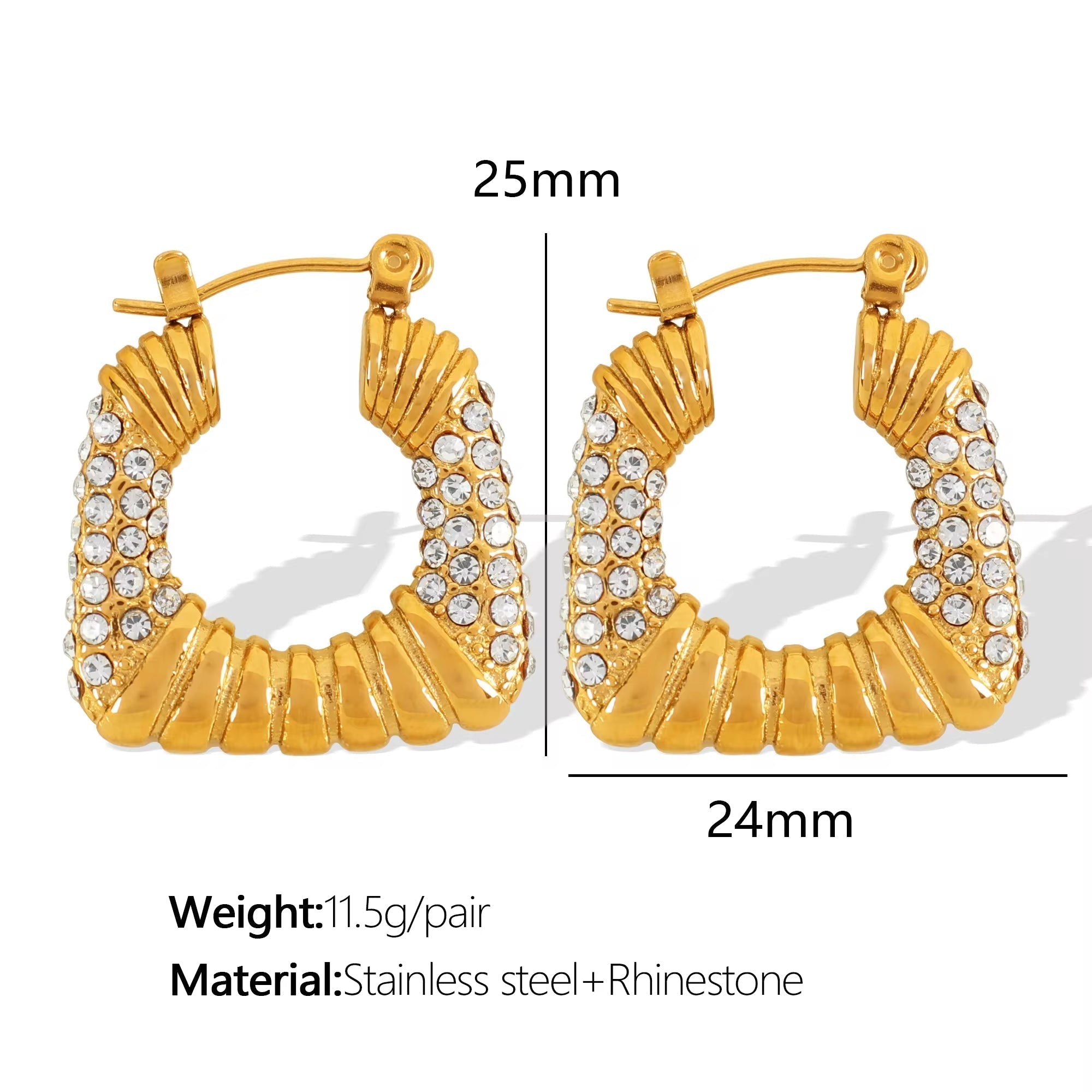 JEWELRY EH292-5 Factory Hot Sale 18K Gold Plated Geometric Zirconia Earrings Fashion Design Premium Earrings My Store