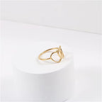 High End 18K PVD Gold Plated Double Heart Rings Stainless Steel Jewelry Women Gift My Store