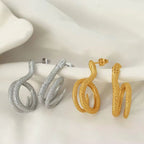 JEWELRY EH195 Korean Version of the Earrings Temperament Small Snake Hundred with Earrings Simple Gold-Plated 18K My Store