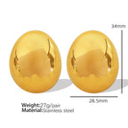 JEWELRY EH148-EH149 Fashion Texture Three-Dimensional Oval Earrings Simple Versatile Earrings for Women My Store