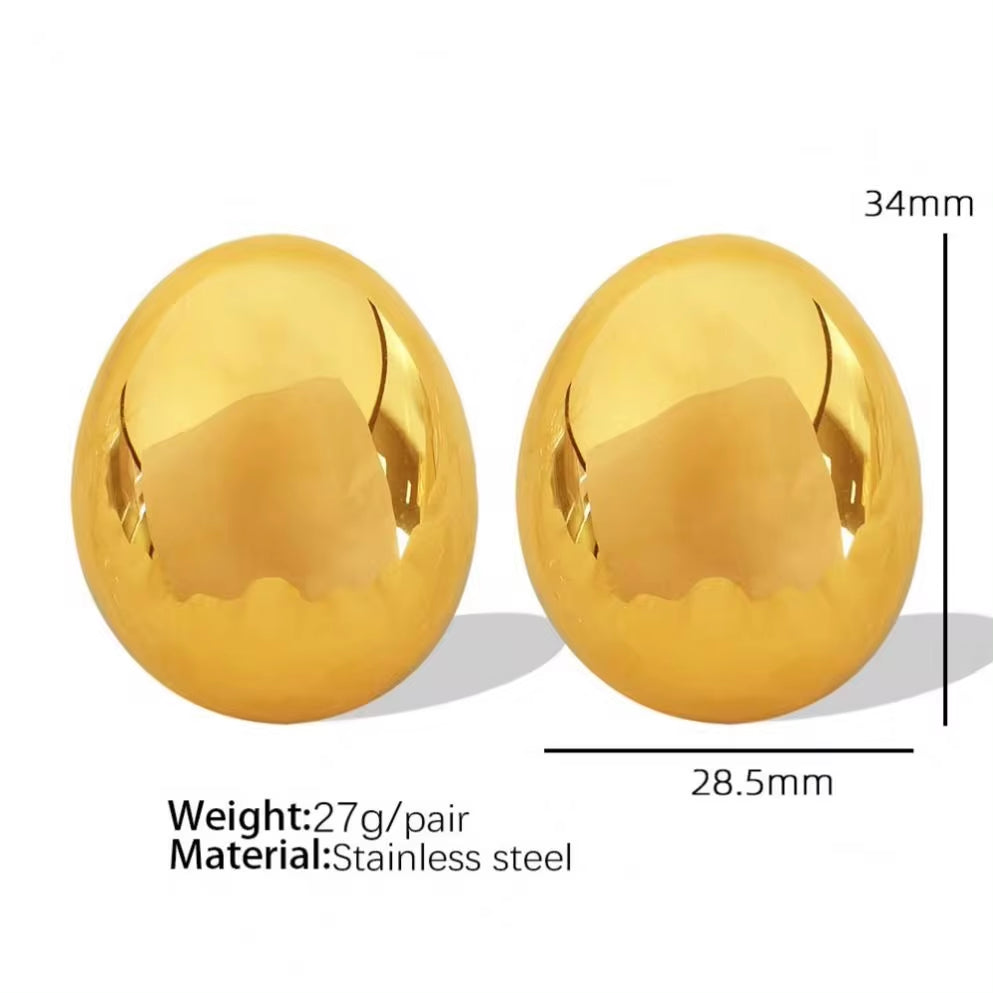 JEWELRY EH148-EH149 Fashion Texture Three-Dimensional Oval Earrings Simple Versatile Earrings for Women My Store