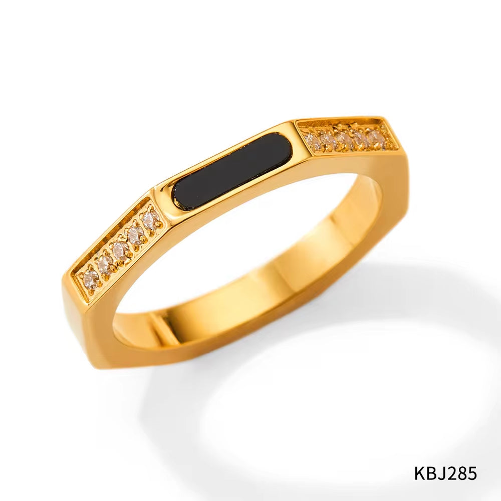 Clear Jewelry Diamond Cz 18K Gold Plated Luxury Shell Ring for Woman Zircon Ring My Store