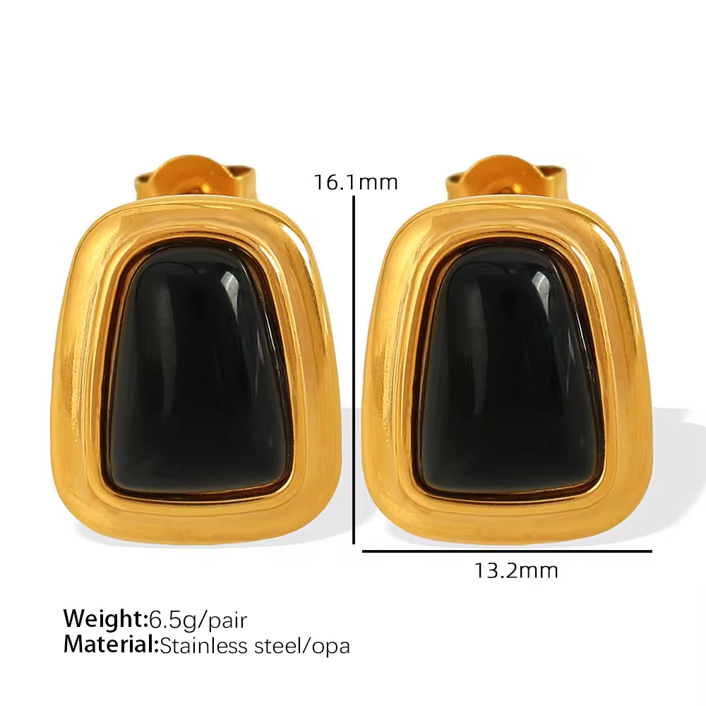 JEWELRY XL94-EH286 French Fashion Cat'S Eye Pendant Necklace Earrings Women Jewellery Set Gold Plated 18K My Store