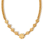 18K Gold Plated Stainless Steel Cuban Chain Jewelry Gift Daisy Flower Pendants Choker Necklace for Women My Store