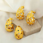 JEWELRY Customize Large Drop Earrings Niche High Design Inlaid Rhinestone Glue Bead Earrings Exaggerated Earrings My Store