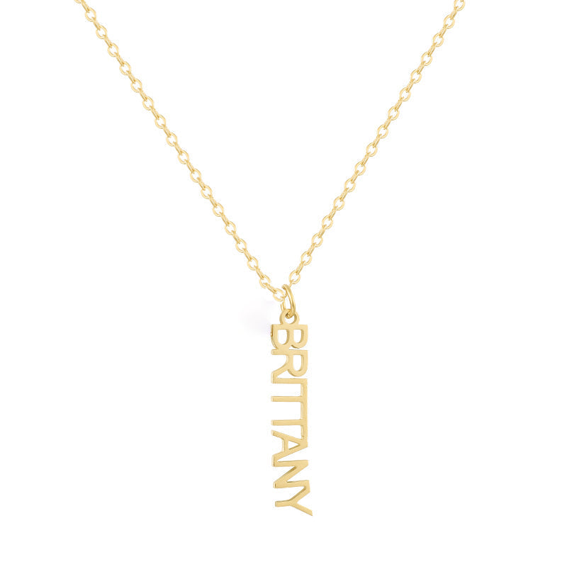 Custom/Personalized Mini Vertical Charm Nameplate Necklace Lee