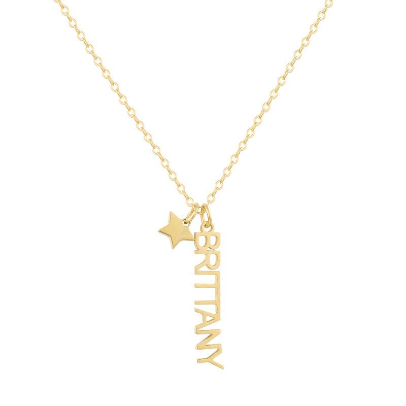 Custom/Personalized Mini Vertical Charm Nameplate Necklace Lee