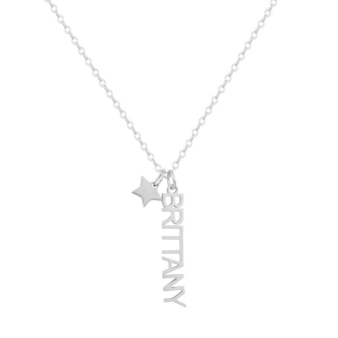 Custom/Personalized Mini Vertical Charm Nameplate Necklace Lee