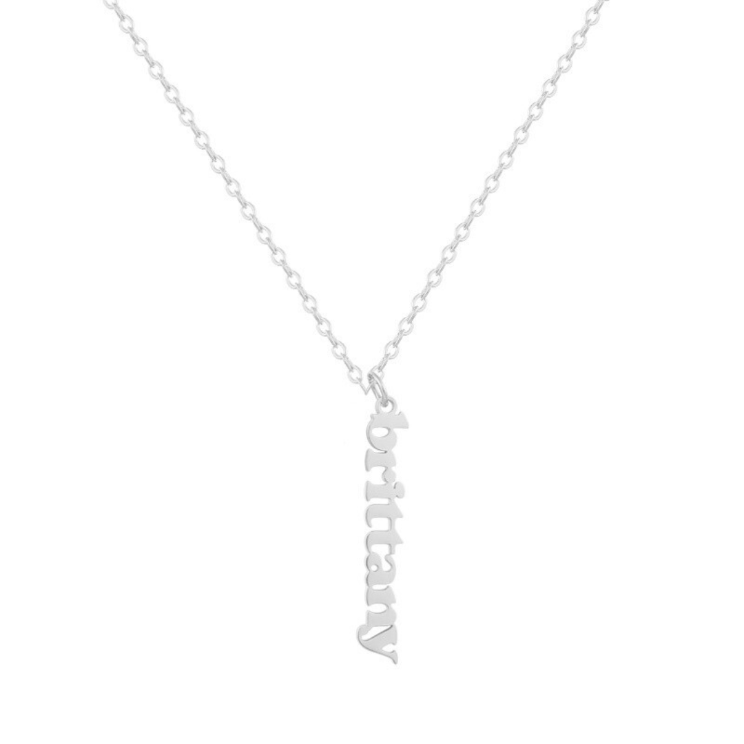 Custom/Personalized Mini Vertical Charm Nameplate Necklace Lee