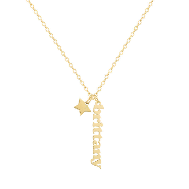 Custom/Personalized Mini Vertical Charm Nameplate Necklace Lee