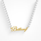 Custom/Personalized Pearl Nameplate Necklace Lee