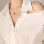 Elegant Stainless Steel Red Heart Pendant Necklace Titanium Steel Acrylic for Women Jewelry My Store