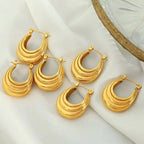 JEWELRY EH191 Wholesale French New Fashion Stainless Steel U-Shaped Earrings Vintage Earrings My Store