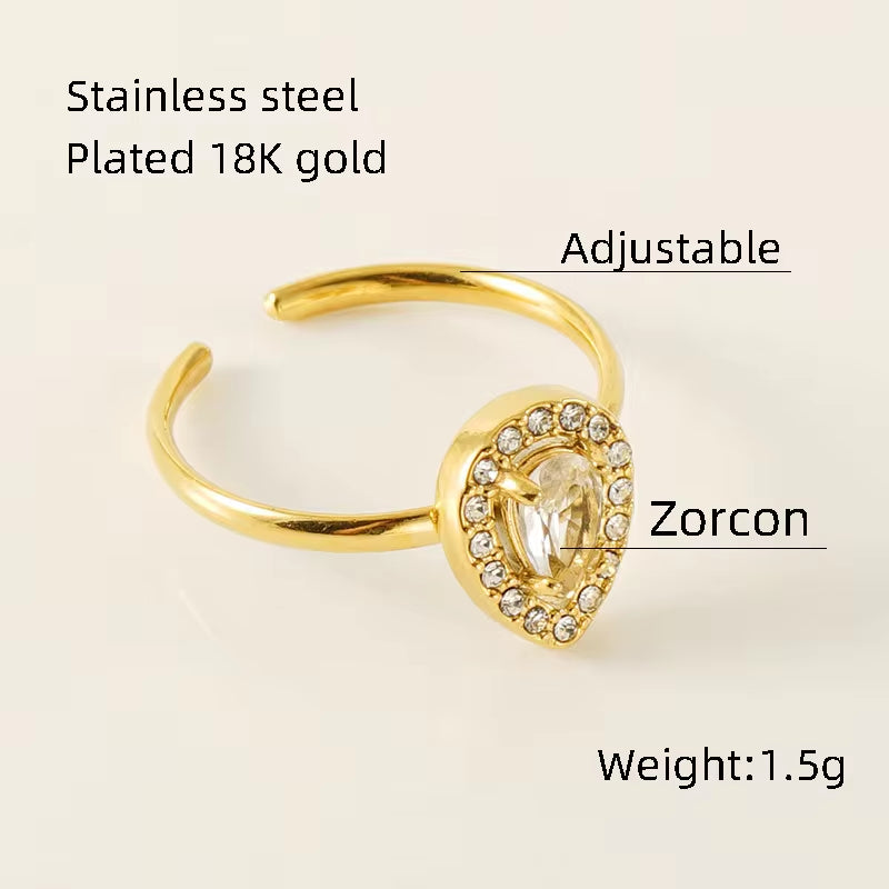 Personality Opening Adjustable 18K Stainless Steel Jewelry Hypoallergenic Ring My Store