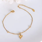 Wholesale New Zircon Three-Dimensional Love Heart Pendant 18K Gold Plated Ankle Chain Foot Jewelry Anklets My Store