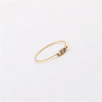 Ins Hot High End 18K Gold Plated Dainty Glass Rings for Women Trendy Jewelry My Store