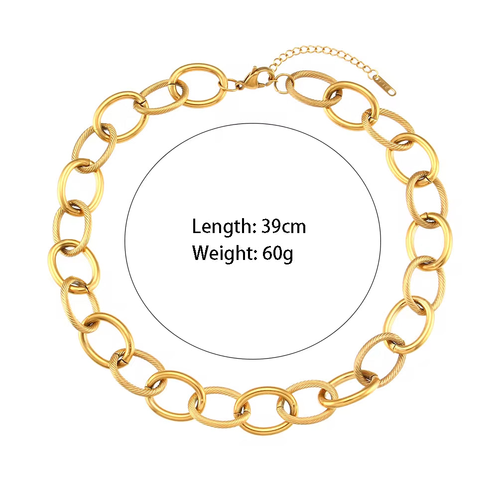 Tarnish Free 18K Gold PVD Plated Jewelry Stainless Steel Herryingbone Chain Necklace My Store