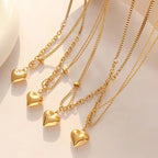 Punk Style Stainless Steel Heart Charm Choker Chain Link Necklace 18K Gold Plated for Women My Store