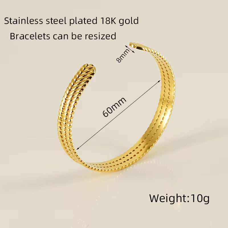 Custom Waterproof Jewelry Stainless Steel Cuban Chain 18K Gold Plated Bracelet for Women Ladies Bracelet Sets My Store