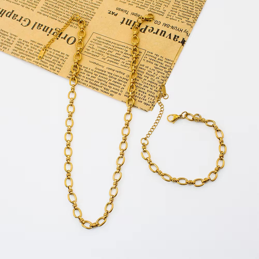 Waterproof Adjustable O-Link Chain Bangles 18K Gold Plated Stainless Steel Lobster Clasp Bracelet My Store