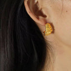 JEWELRY EH43-EH45-EH48 Wholesale Striped Earrings Stainless Steel 18K Gold Plated Fashion Jewelry Earrings for Women My Store