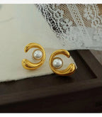 JEWELRY EH85 Factory Hot Sale French Half Wrap Pearl Set Ears Eco Color Premium Earrings My Store