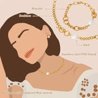 Stainless Steel Twist Chain Pearl Necklace OT Buckle Baroque Freshwater Pearl Twisted Chain Necklace Women My Store