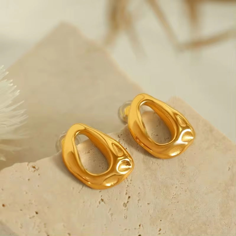 JEWELRY EH79 Korean Version of the Bear Footprint Earrings Stainless Steel Simple Earrings for Women My Store