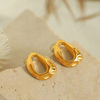 JEWELRY EH79 Korean Version of the Bear Footprint Earrings Stainless Steel Simple Earrings for Women My Store