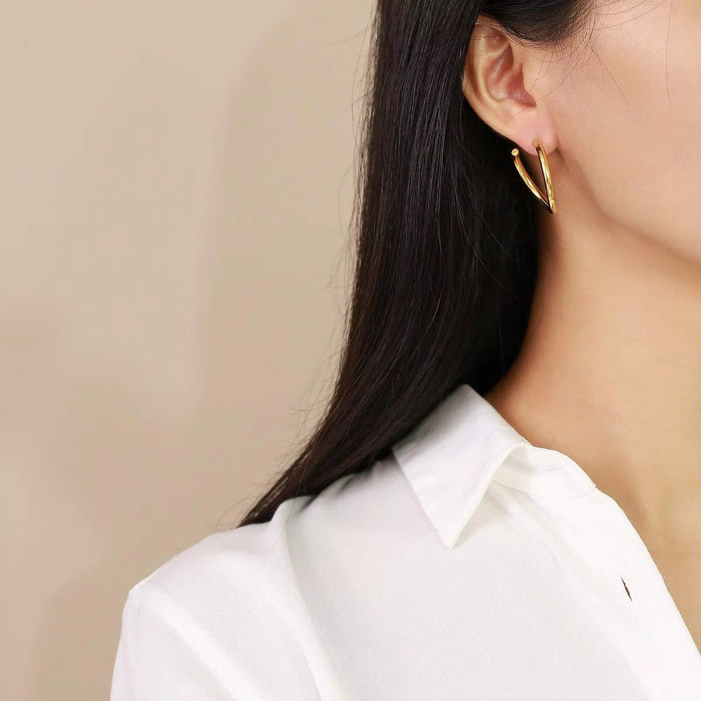 Popular Gold Plating Smooth Circle Earrings Chic Fade Never Fade Stainless Steel round Circle Hoop Earrings My Store