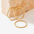 Ins Simple Stainless Seel 3 PCS Ring Women'S Fashion Finger Ring My Store