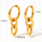 2024 Hip Hop Punk Chunky Cuban Link Chain Long Hanging Aesthetics Bijoux Gold Color Thick Oval Curb Chain Link Drop Earrings My Store