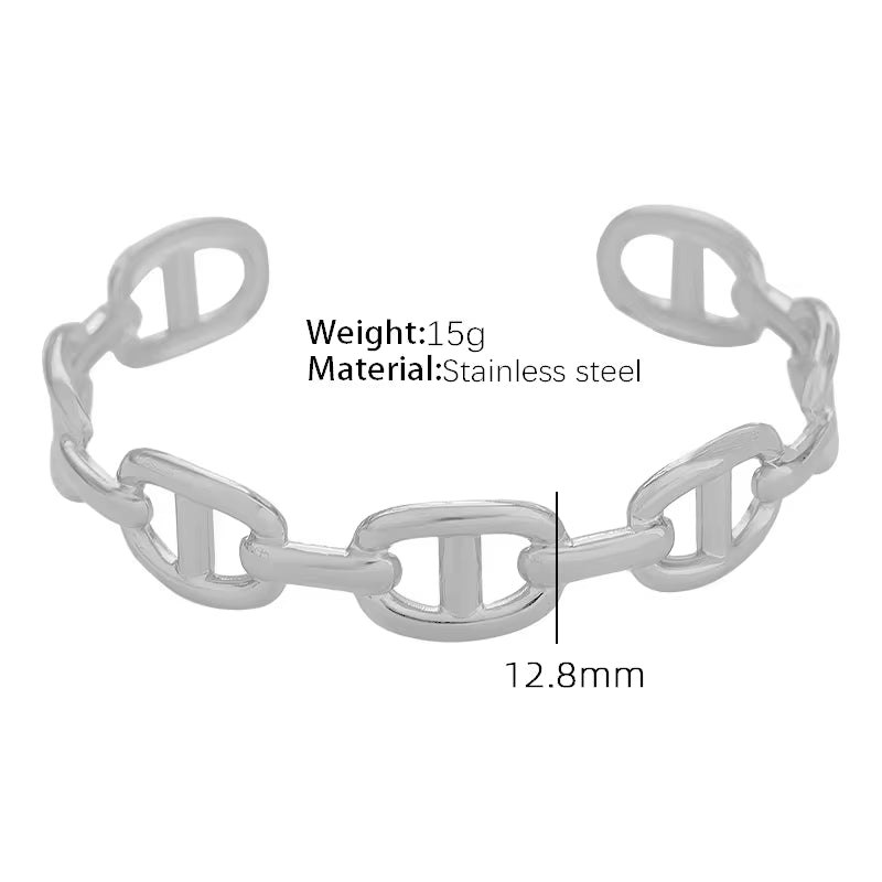 JEWELRY SZ29-35 2024 Fashion Stainless Steel Open Bangle Exaggerated Irregular Bangle My Store