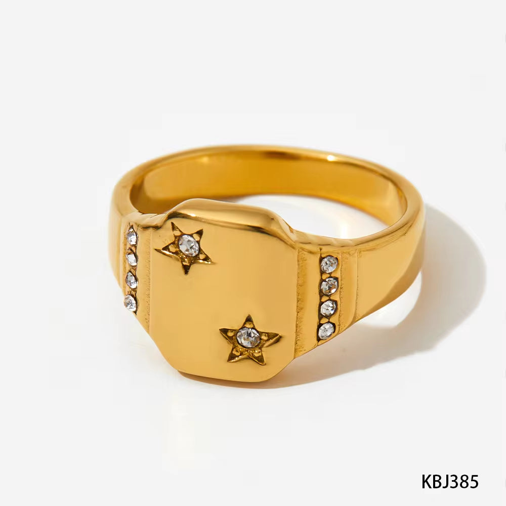 New Arrival Design Chunky Star Zircon North Star Rings Waterproof & Tarnish Free Stainless Steel Jewelry Rings My Store