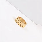 Stainless Steel 18K Gold Plated Watch Band Rings Waterproof Watch Belt Finger Rings My Store