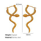 JEWELRY EH94 Factory Hot Sale Snake Cross over Surround Earrings Temperament Earrings 18K Gold Plated My Store